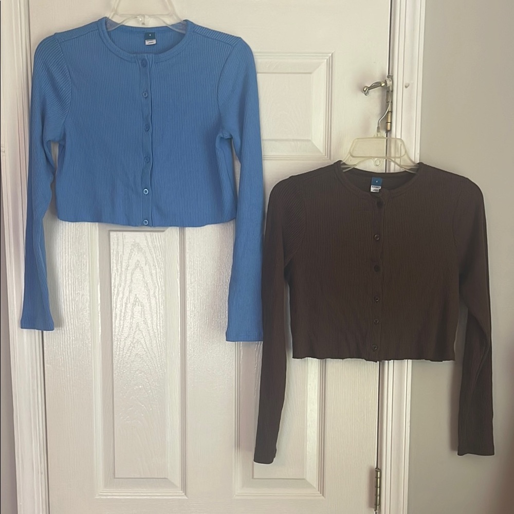 Lot of 2 Old Navy Cropped Ribbed Cardigans